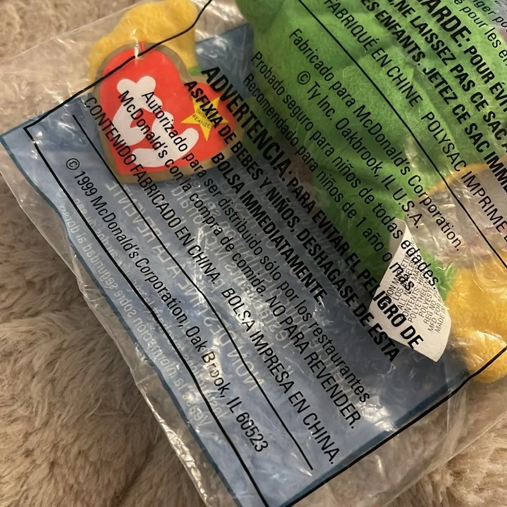 Ty beanie babies smoochy 1999 McDonald’s toy sealed in bag